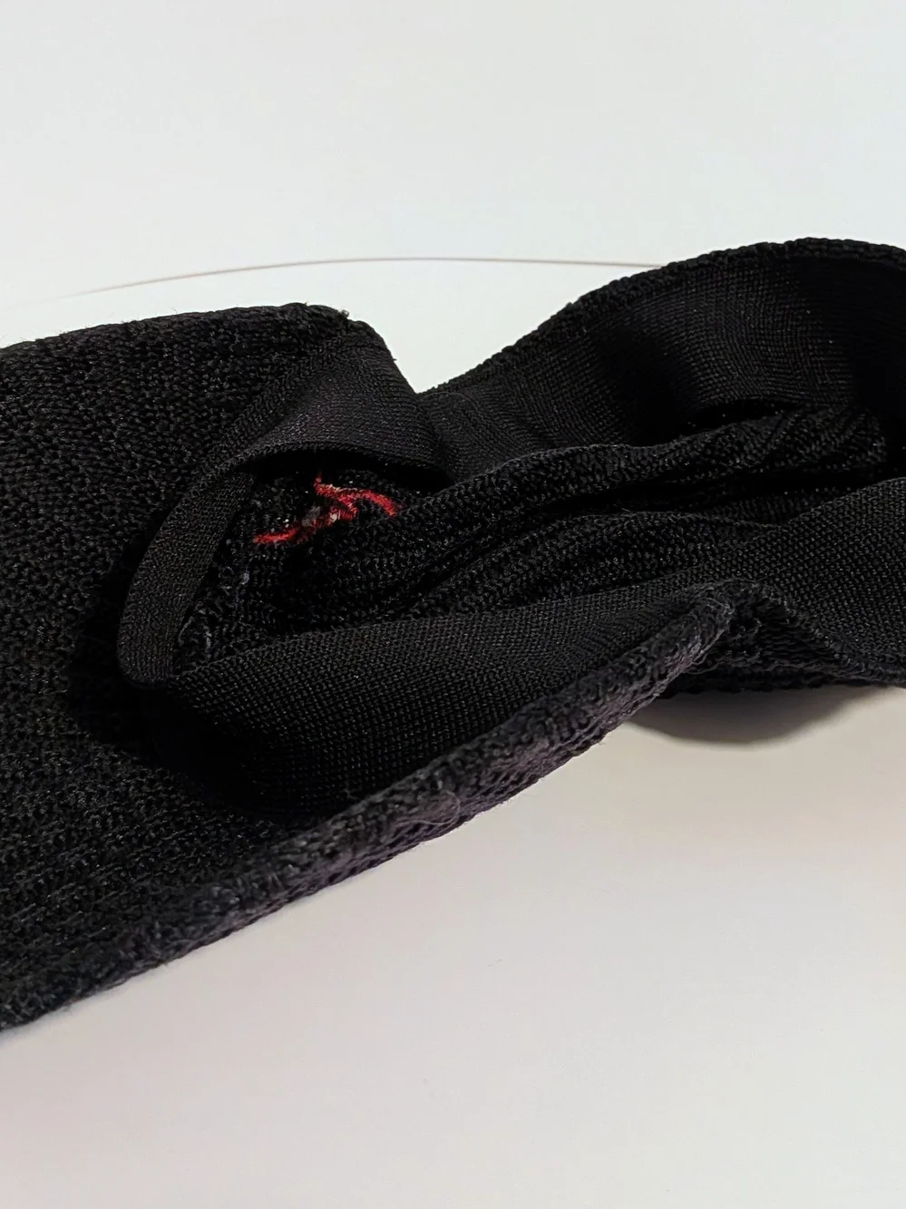 Nike Black Knit Visor Cap with Red Logo